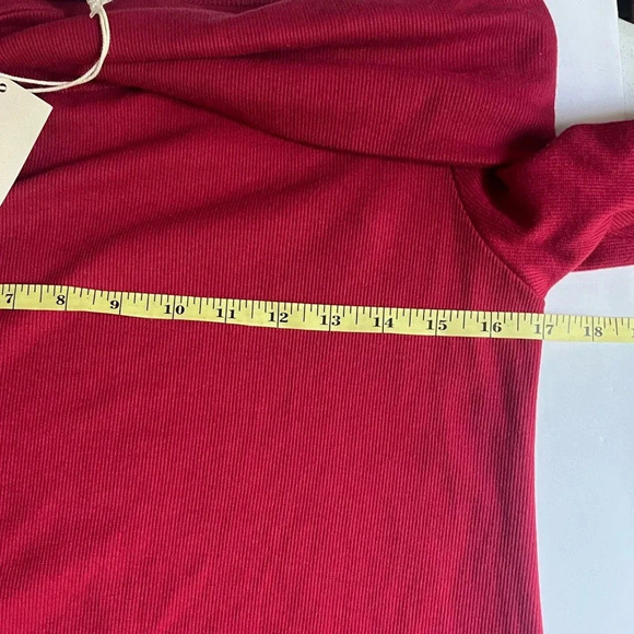Universal Thread Off The Shoulder Ribbed Midi Bodycon‎ Dress Large Ruby Red NWT - Picture 8 of 10